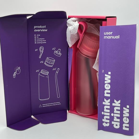 Air Up Water Bottle Hot Pink 1.37 pt/650 ml BPA Free New Open Box - Picture 2 of 5